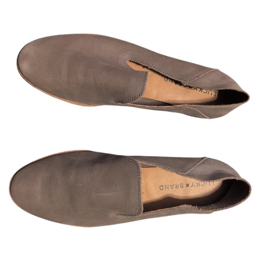 Lucky Brand Cahill Leather Loafers Gray Brown Size 7.5 EUC - Picture 2 of 4